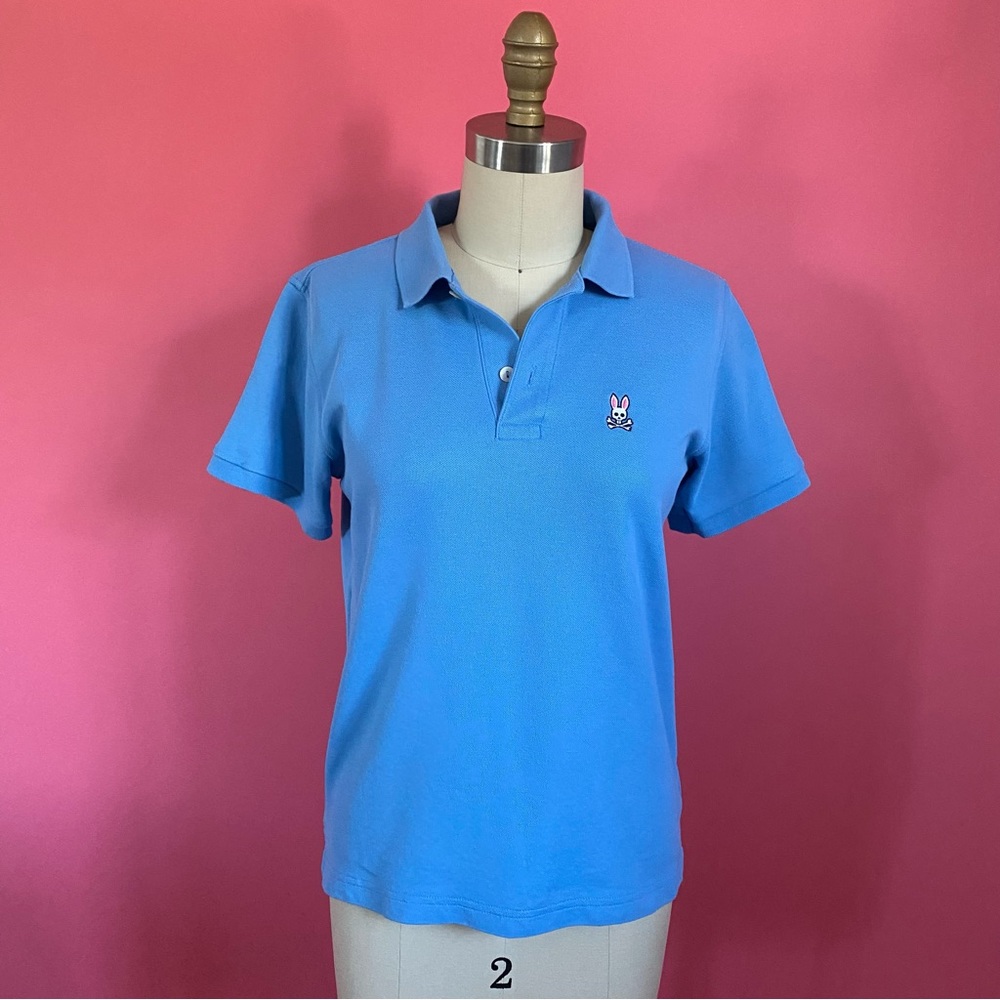Vintage Y2K Psycho Bunny by Robert Godley Rabbit Embroidered Skull Logo Polo L